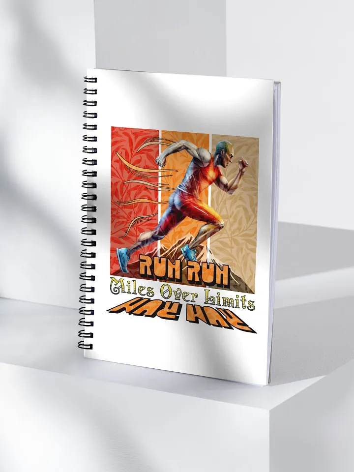 Run Run Miles Over Limits Male Running Limitless Motion Spiral Notebook product image (1)