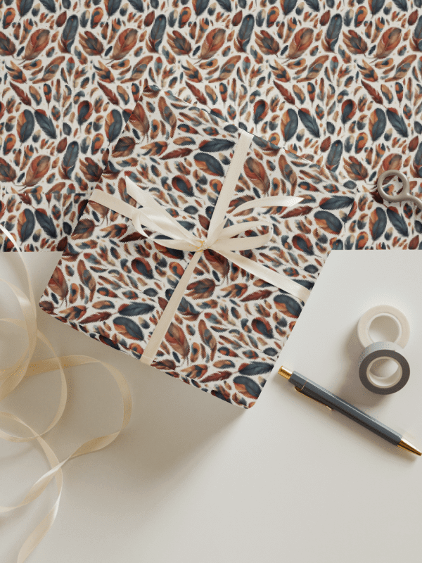 Earthy Leaves and Feathers Wrapping Paper Set product image (1)