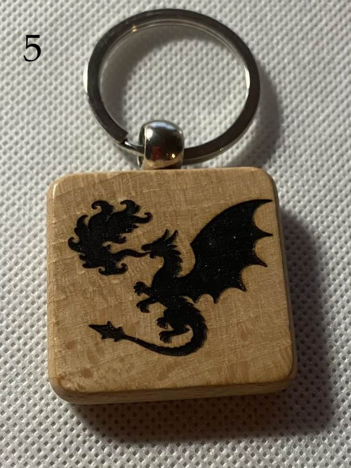 Fantasy Wooden Engraved Keychains | Dragons, Magic & Mythical Creatures | Choose Design product image (5)