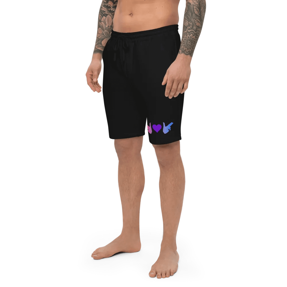 Finger Guns (bi flag) Fleece Shorts product image (2)