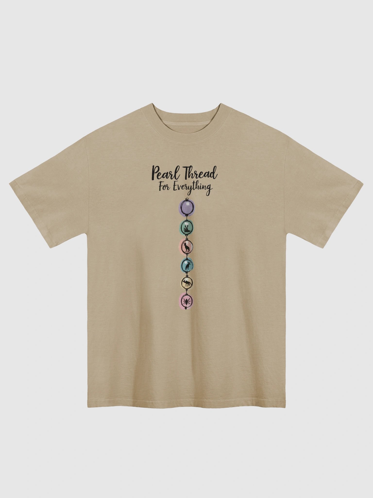 Colorful Bohemian Pearl Thread | Animal-Inspired Oversized Faded T-Shirt product image (2)