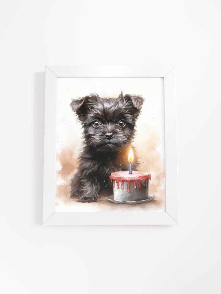 Affenpinscher Puppy With Birthday Cake Wall Art product image (1)