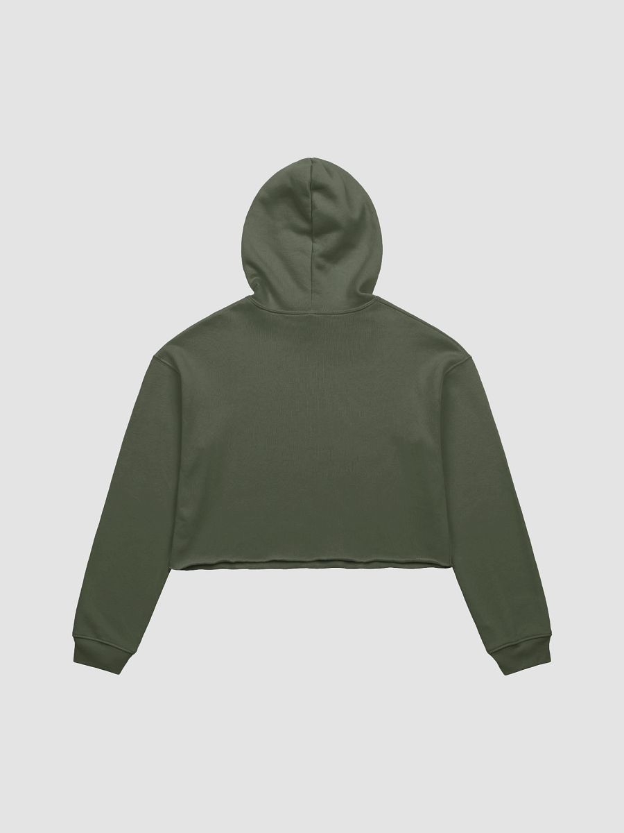 Lucky Pineapple Films Logo Khaki Green Women's Fleece Cropped Hoodie product image (2)