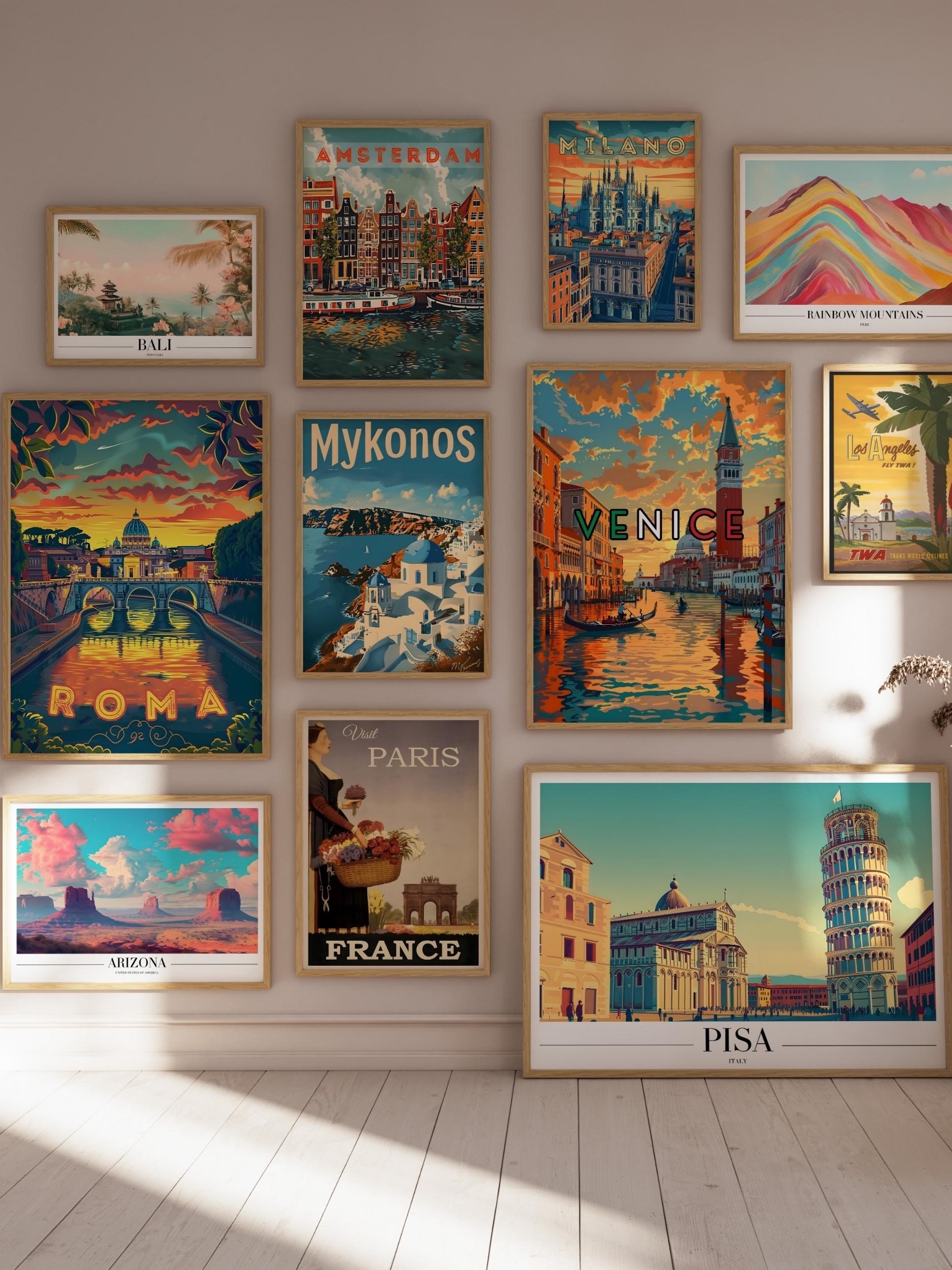 1250 Travel Poster Retro Aesthetic Vintage Travel Wall Art product image (3)