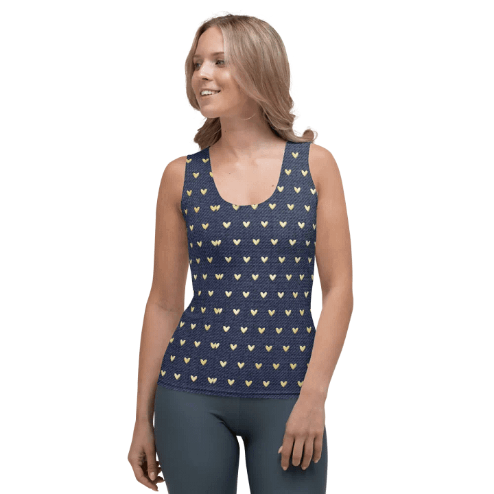 ALL-OVER PRINTED VINTAGE HEARTS PATTERN WOMEN'S TANK TOP product image (1)