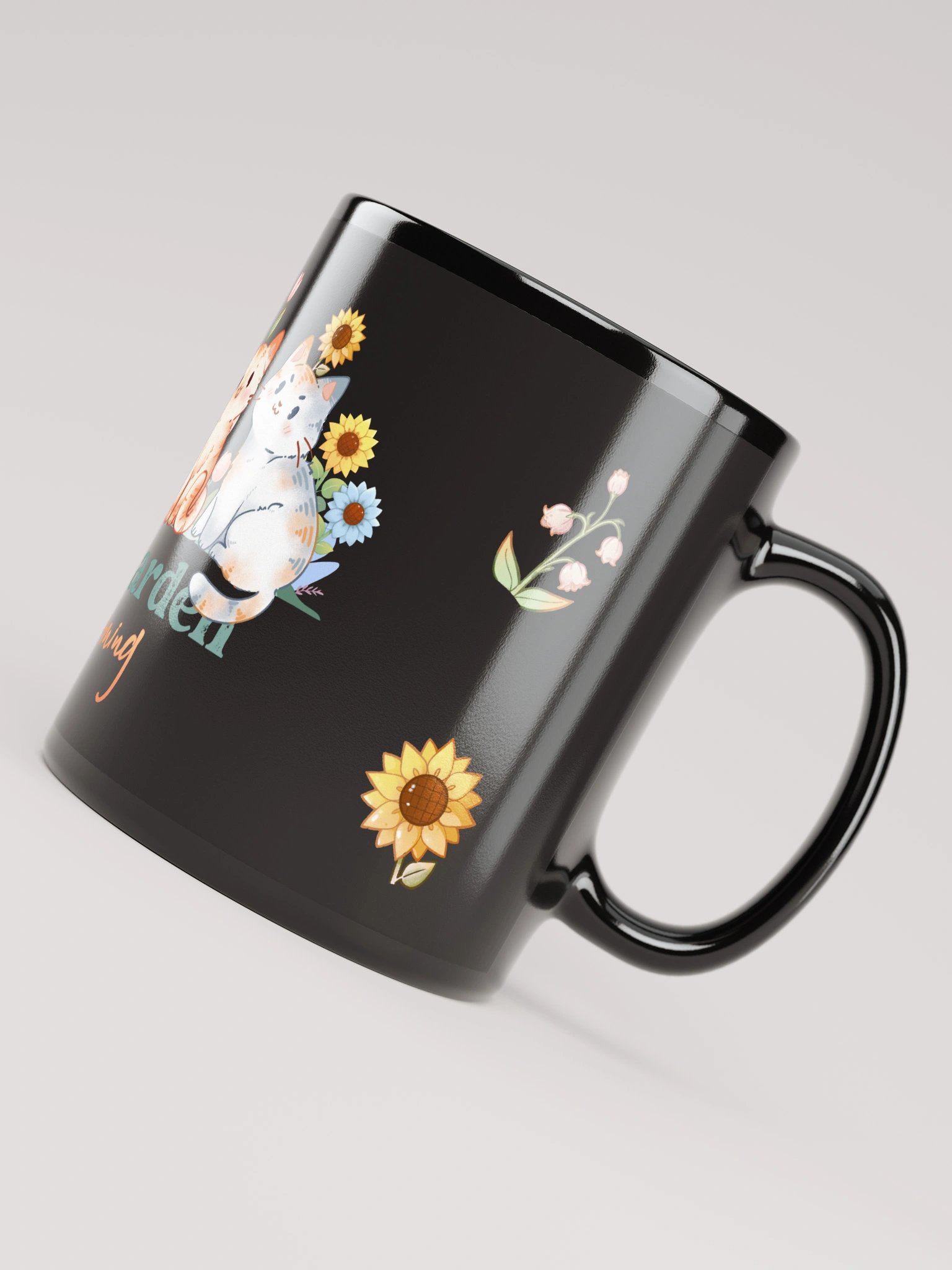 Life is a cat garden - black mug product image (3)