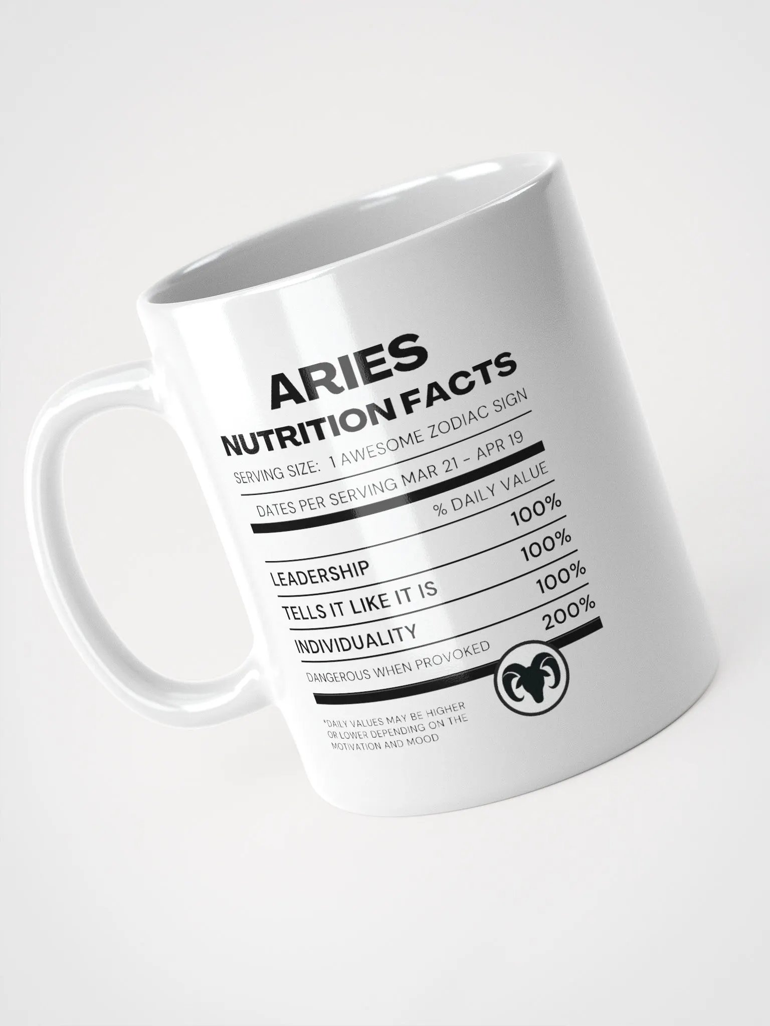 Aries Nutrition Facts Mug product image (4)