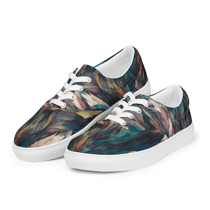 Iridescent Feather Dream Lace-Up Canvas Shoes product image (1)