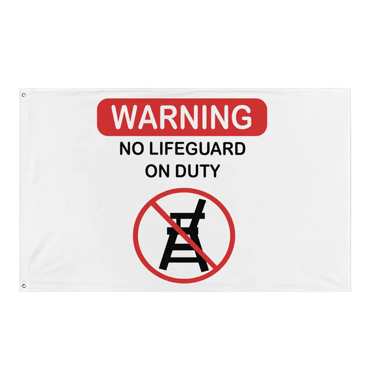 Warning Sign All-Over Print Flag product image (1)
