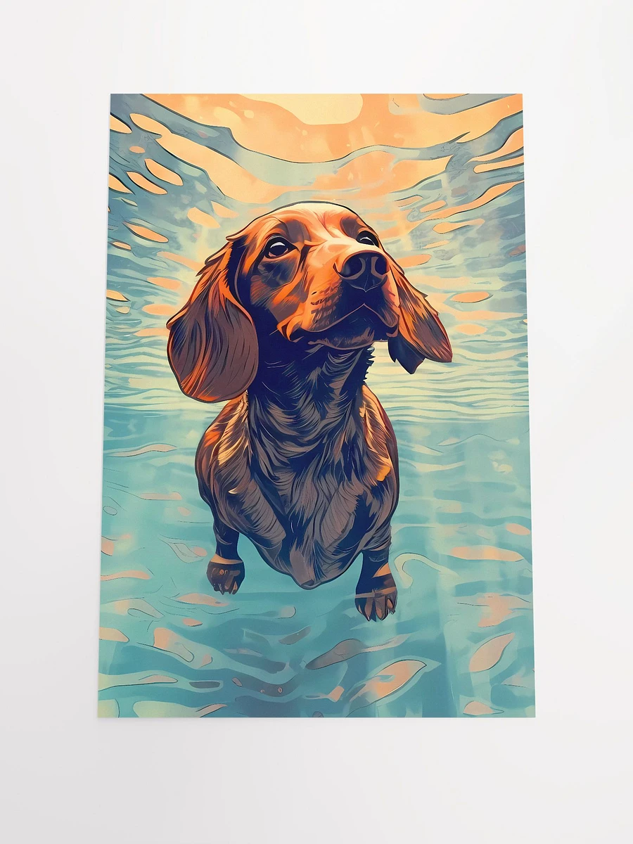 Red Dachshund Swimming Enjoying the Water Matte Poster product image (3)