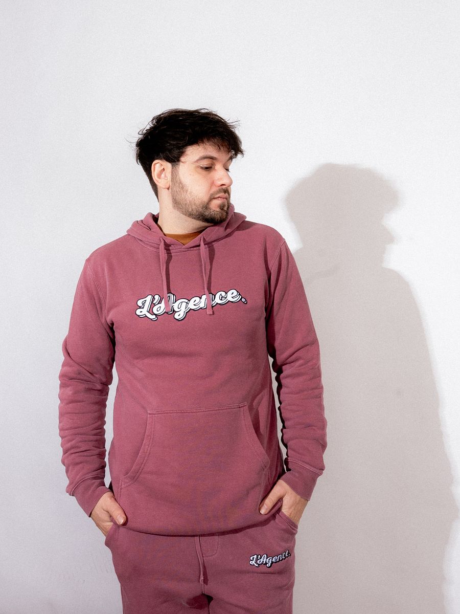 L'AGENCE EMBROIDERED HOODIE MAROON product image (2)