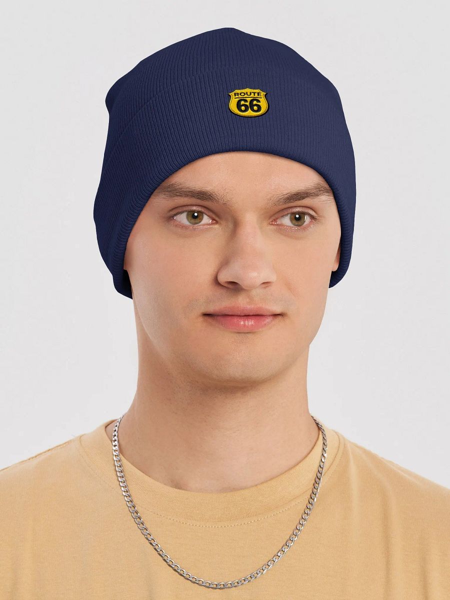 'Route 66' Embroidered Cuffed Beanie product image (27)