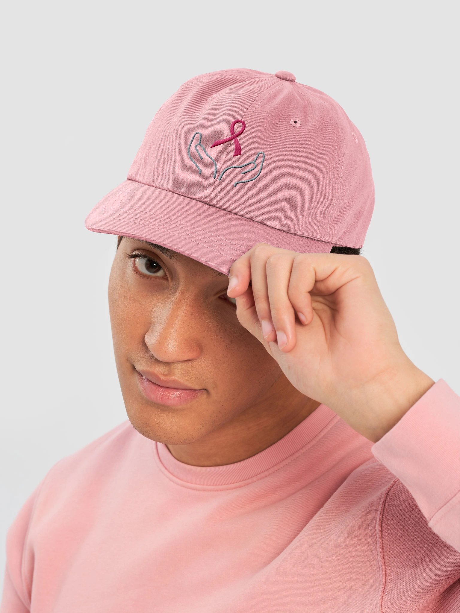 Pink Ribbon Awareness Dad Hat - Embroidered product image (2)