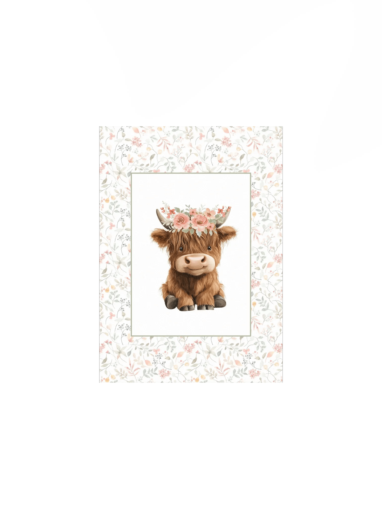 Highland Cow with Watercolor Florals product image (2)
