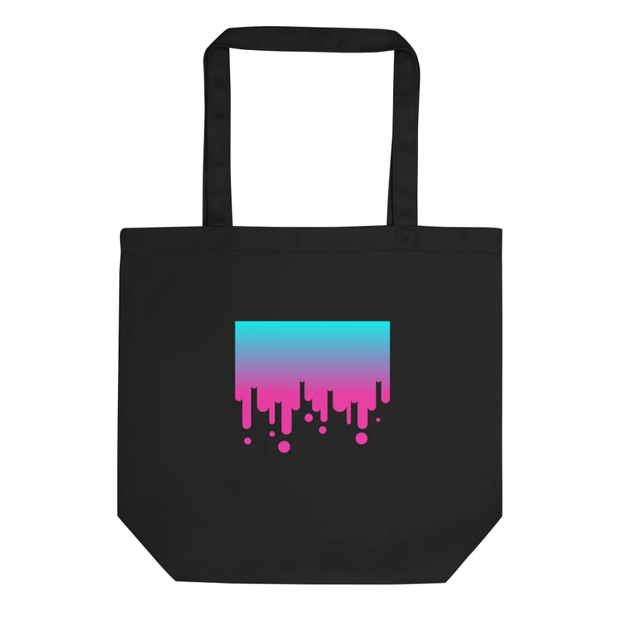 Black tote with Pink & Blue product image (1)