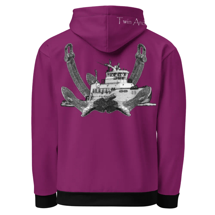 Eggplant Twin Anchor Titan tug Hoodie product image (1)