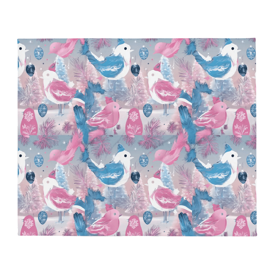 pink birdie theme christmas Throw for adies girls moms product image (2)