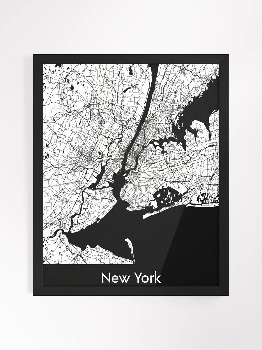 New York City Map Print: Modern Black & White Wall Art product image (1)