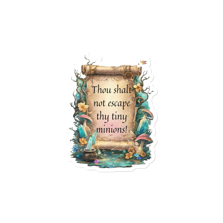 Funny Mom Magnet – “Thou Shalt Not Escape Thy Tiny Minions!” product image (2)