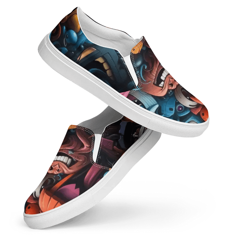Whimsical Cartoon Chaos Slip-Ons product image (12)