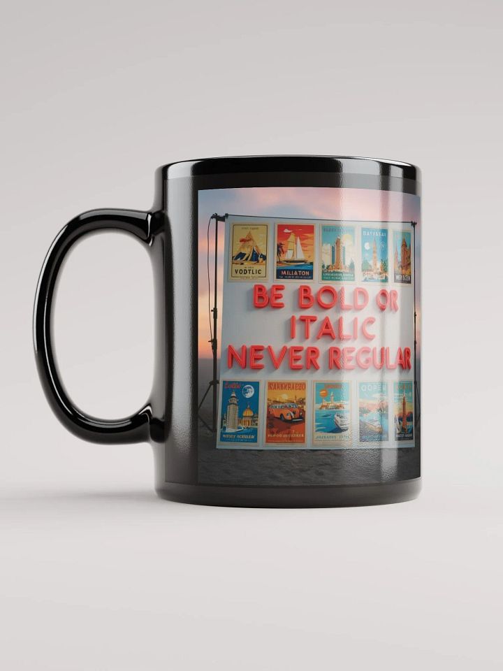 Vintage Travel Poster Black Glossy Mug product image (1)