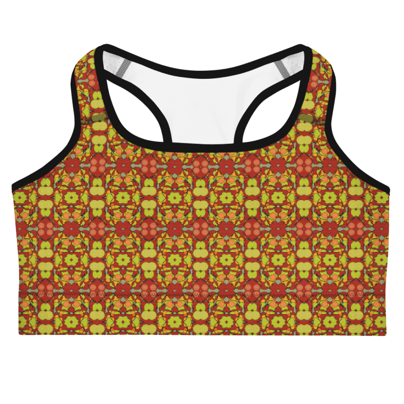 Tomato Glow – Vibrant Pattern Basic Sports Bra product image (1)