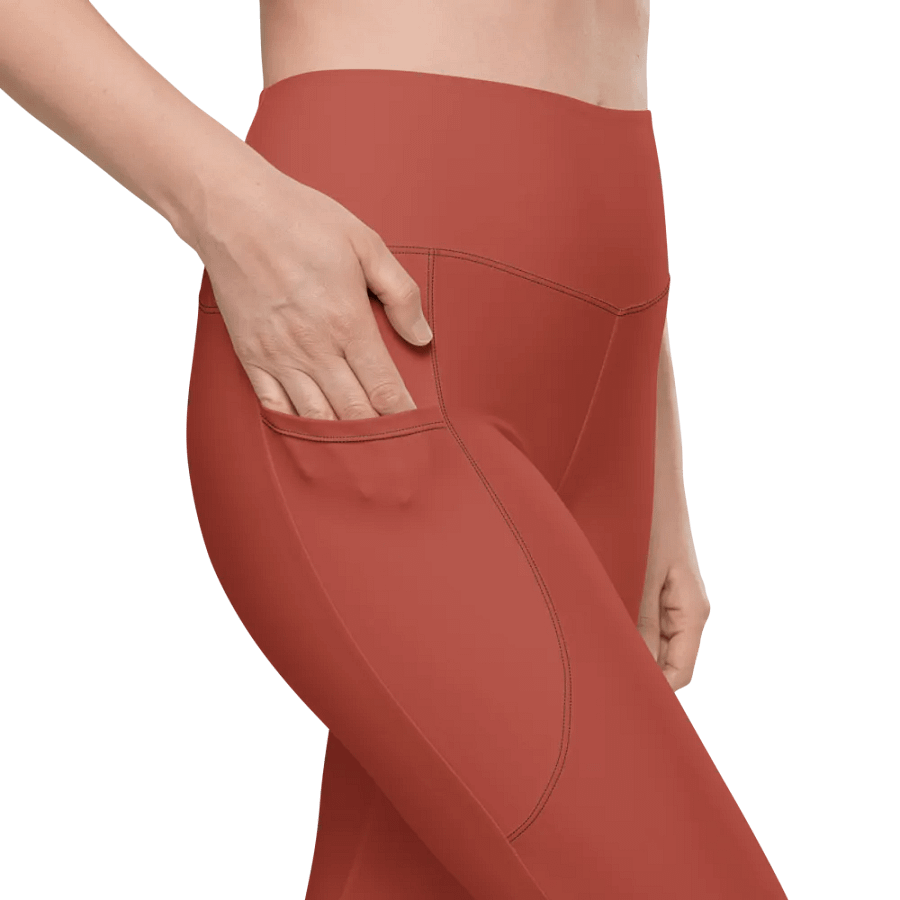 Intense Red Leggings with Pockets product image (2)