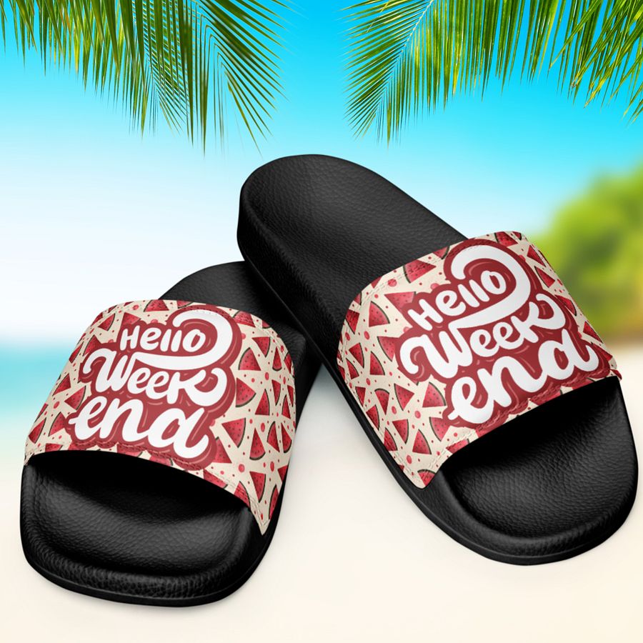 Hello Weekend Watermelon All Over Print Women's Slides product image (5)