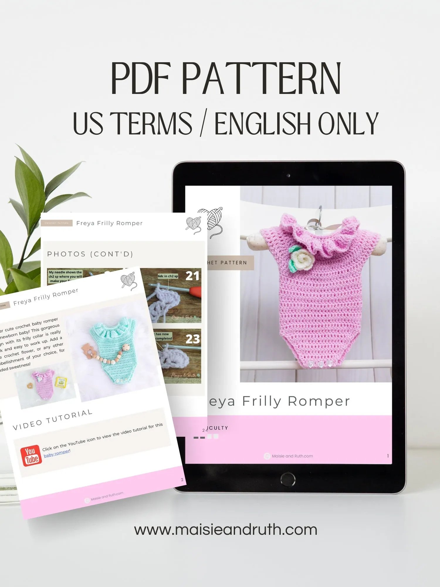 Crochet Pattern: Freya Baby Romper product image (2)