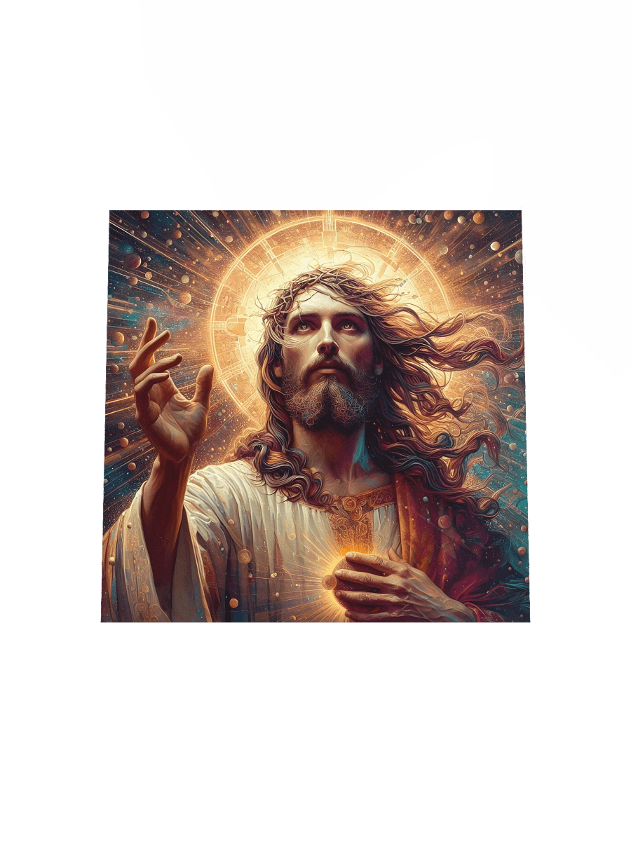 Jesus Christ Cosmic Radiance Wall Art | Epic Christ Art Canvas Print for Home & Sacred Spaces product image (4)