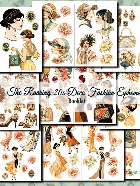 The Roaring 20s Deco Fashion Journal + Ephemera Jumbo kit Digital Download product image (4)
