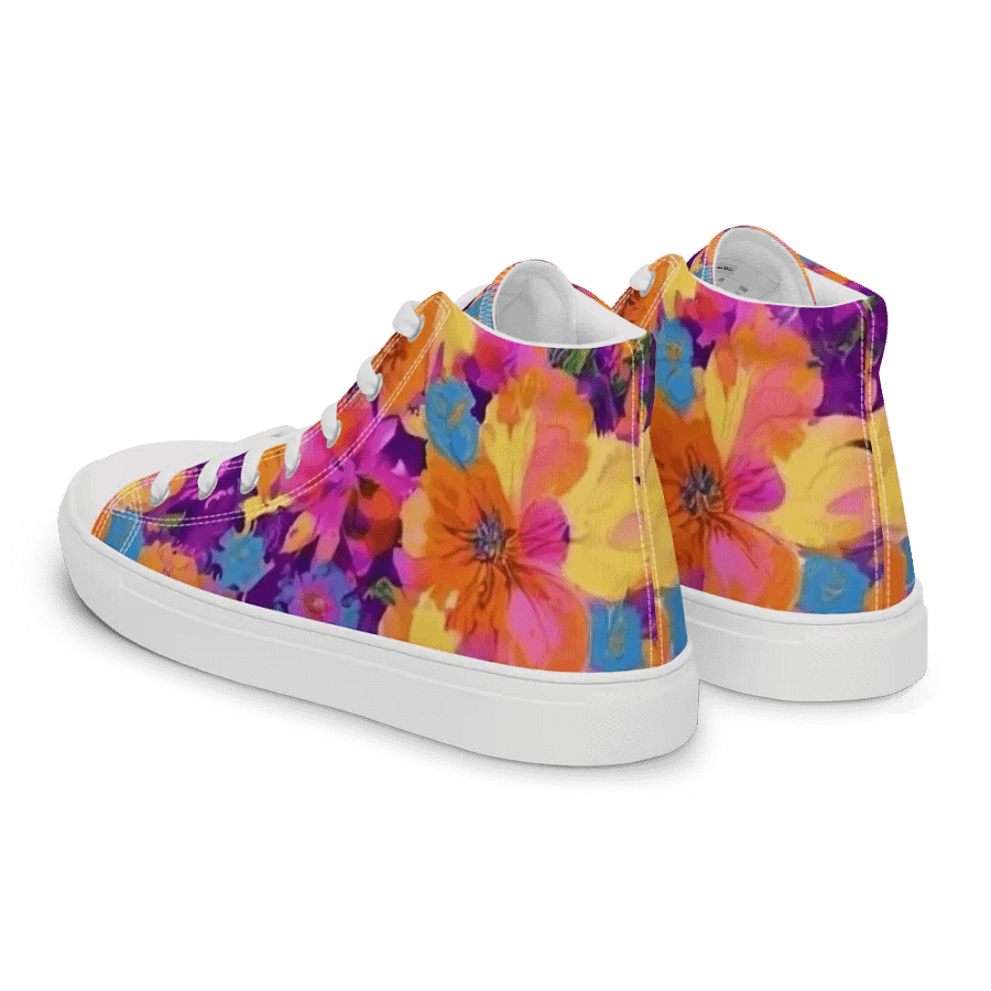 Abstract Floral Pastel _ Pink Purple _ Calceonova Streetwear _ Custom Woman high-Top Sneakers product image (7)