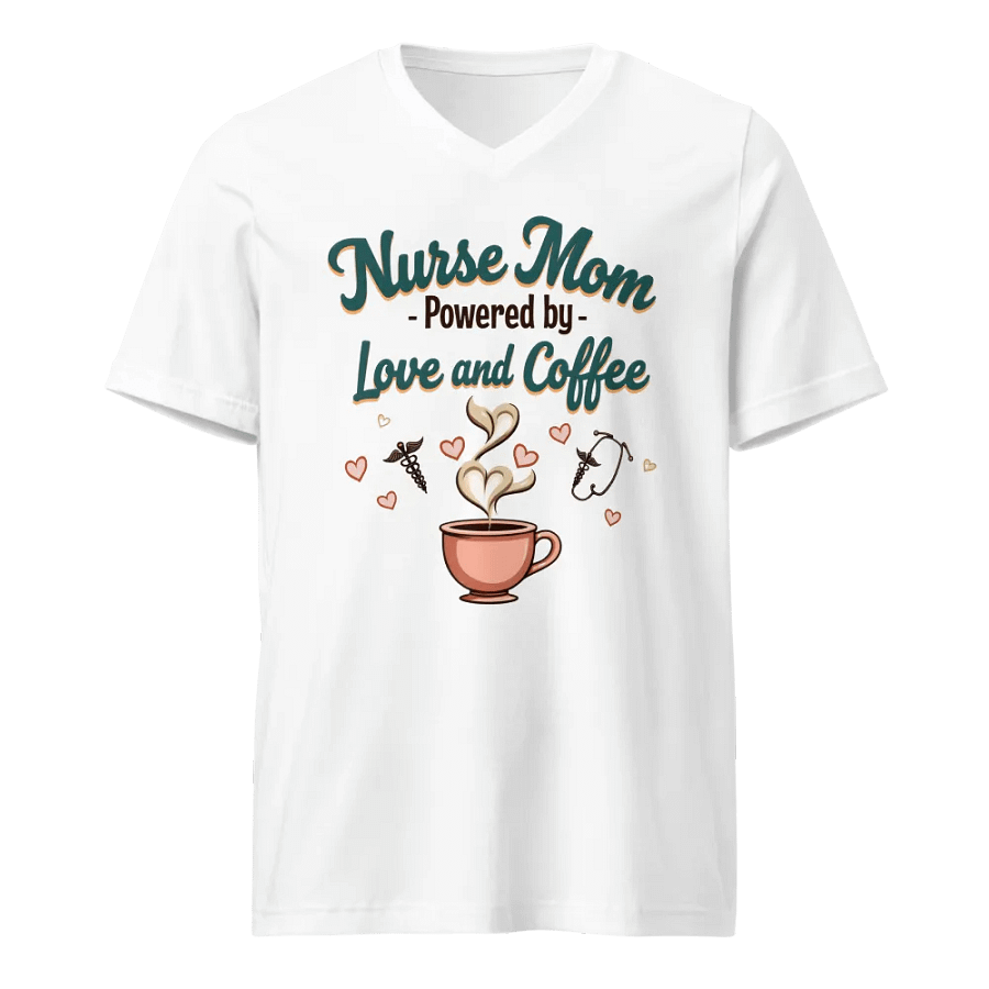 Love & Coffee Nurse Mom V-Neck Tee product image (1)