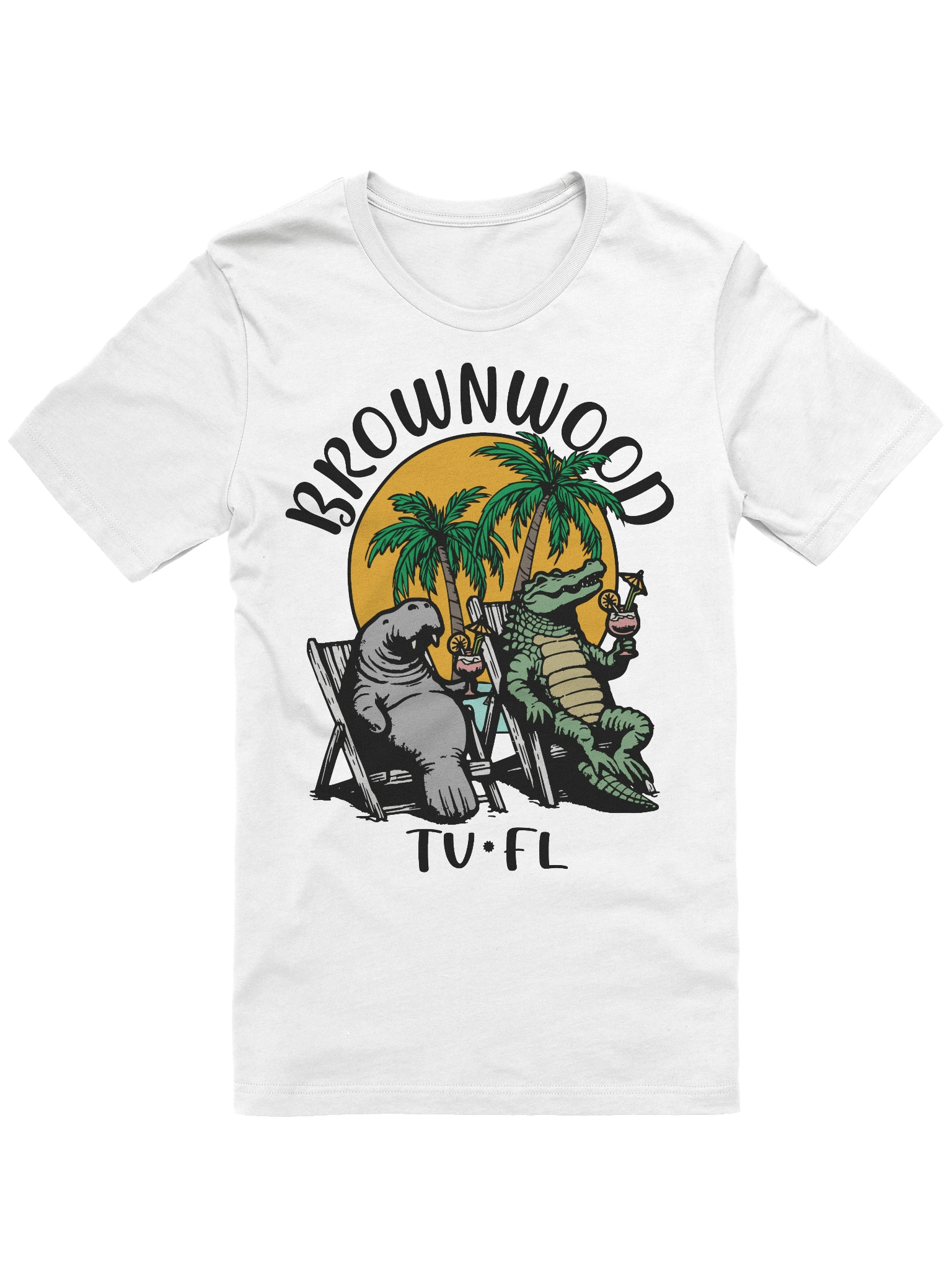 Brownwood TV Florida USA Fun Manatee Alligator Design T-shirt product image (1)