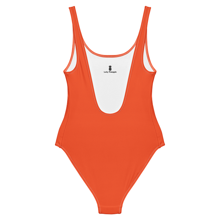 Hibiscus Orange Solid Color Retro Inspired Women's One Piece Swimsuit product image (2)