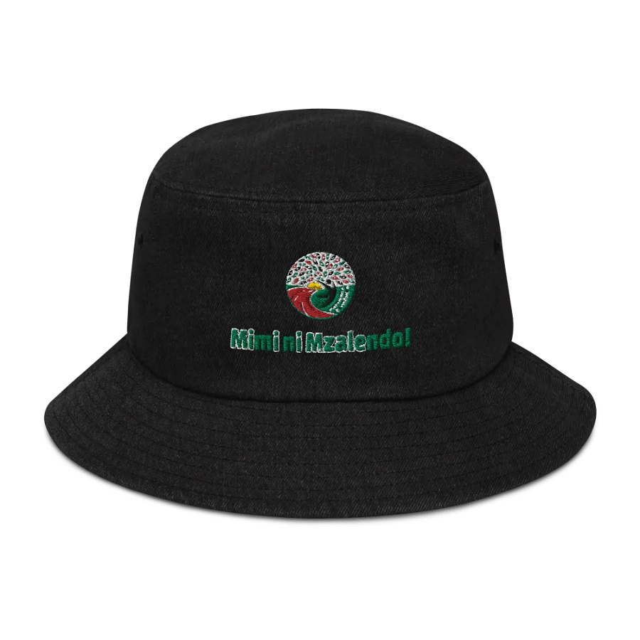 Mzalendo Halisi Kenya Flag Colours Denim Bucket Hat product image (1)