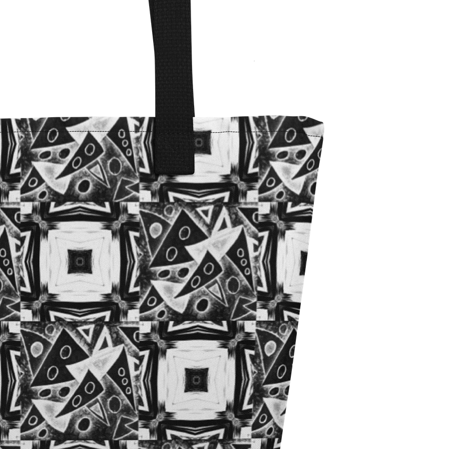 Abstract Monochrome Pattern Shapes and Squares Tote Bag product image (3)