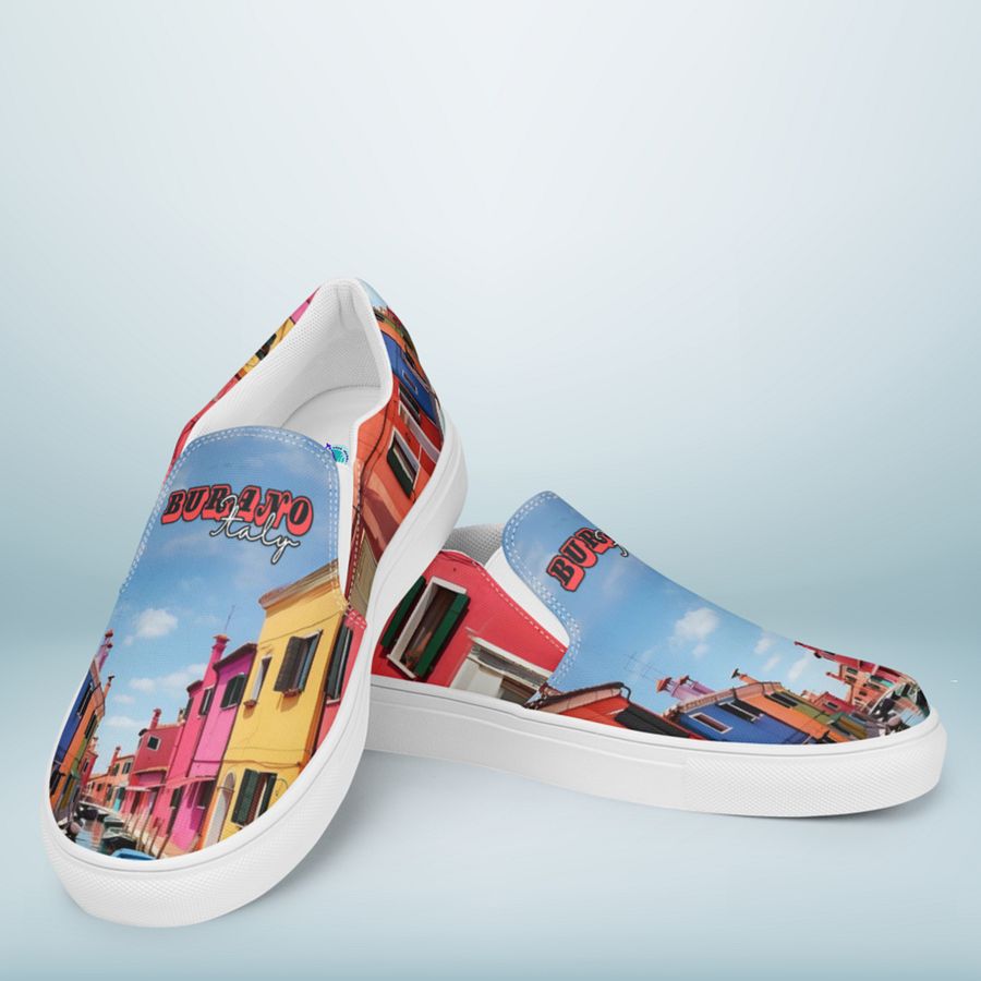 Burano Italy All Over Print Slip On Canvas Shoes product image (3)