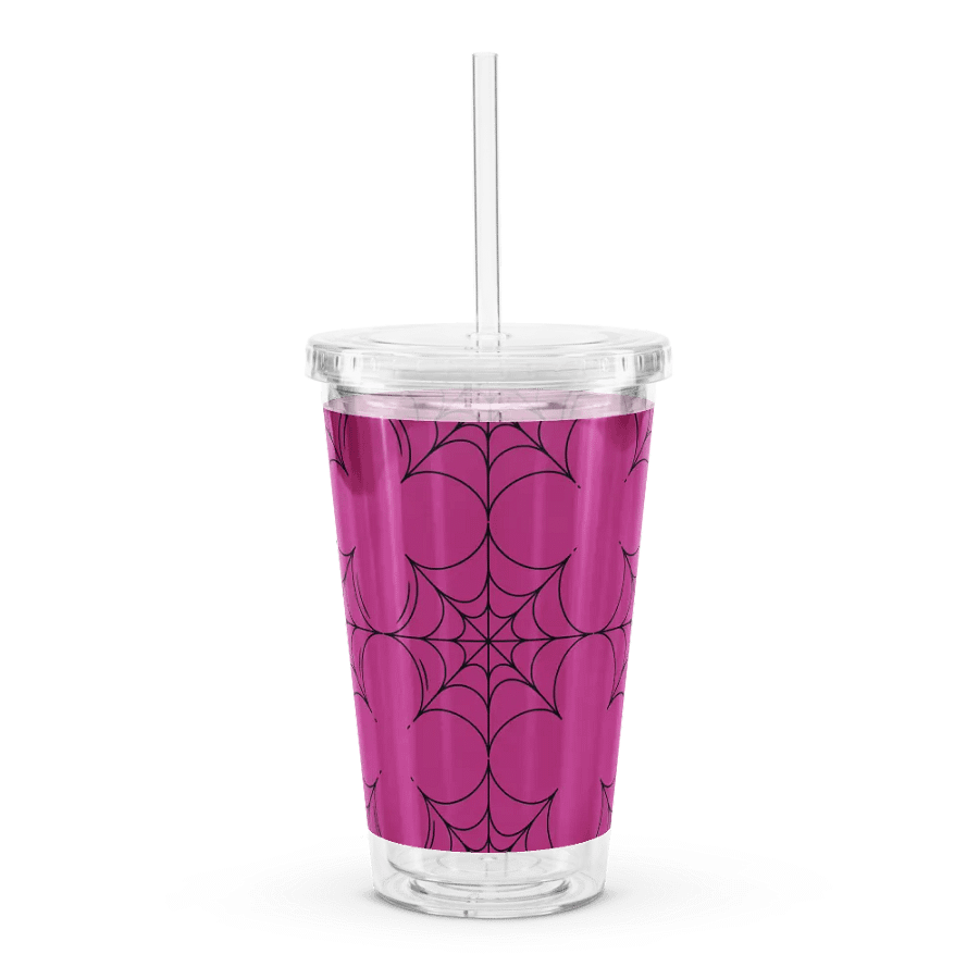 Spooky Spider Web Plastic Tumbler product image (5)