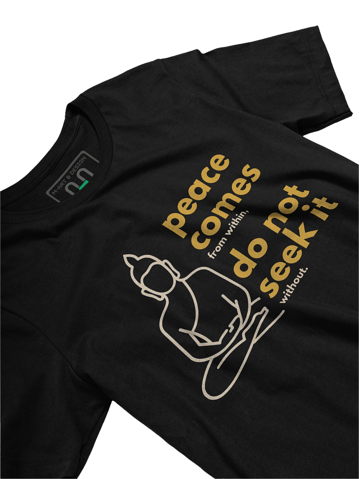 Minimalist Buddha T-Shirt – “Peace Comes from Within” Quote – Mindful Zen Tee product image (2)
