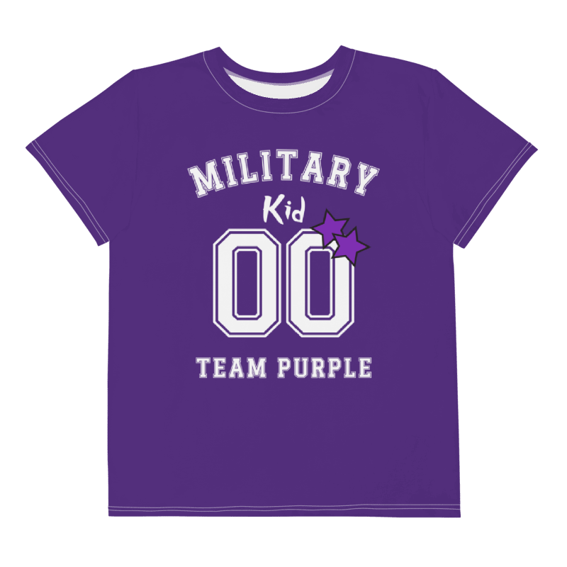Purple Up For Military Kids Tee With Purple Stars, Youth Size product image (1)