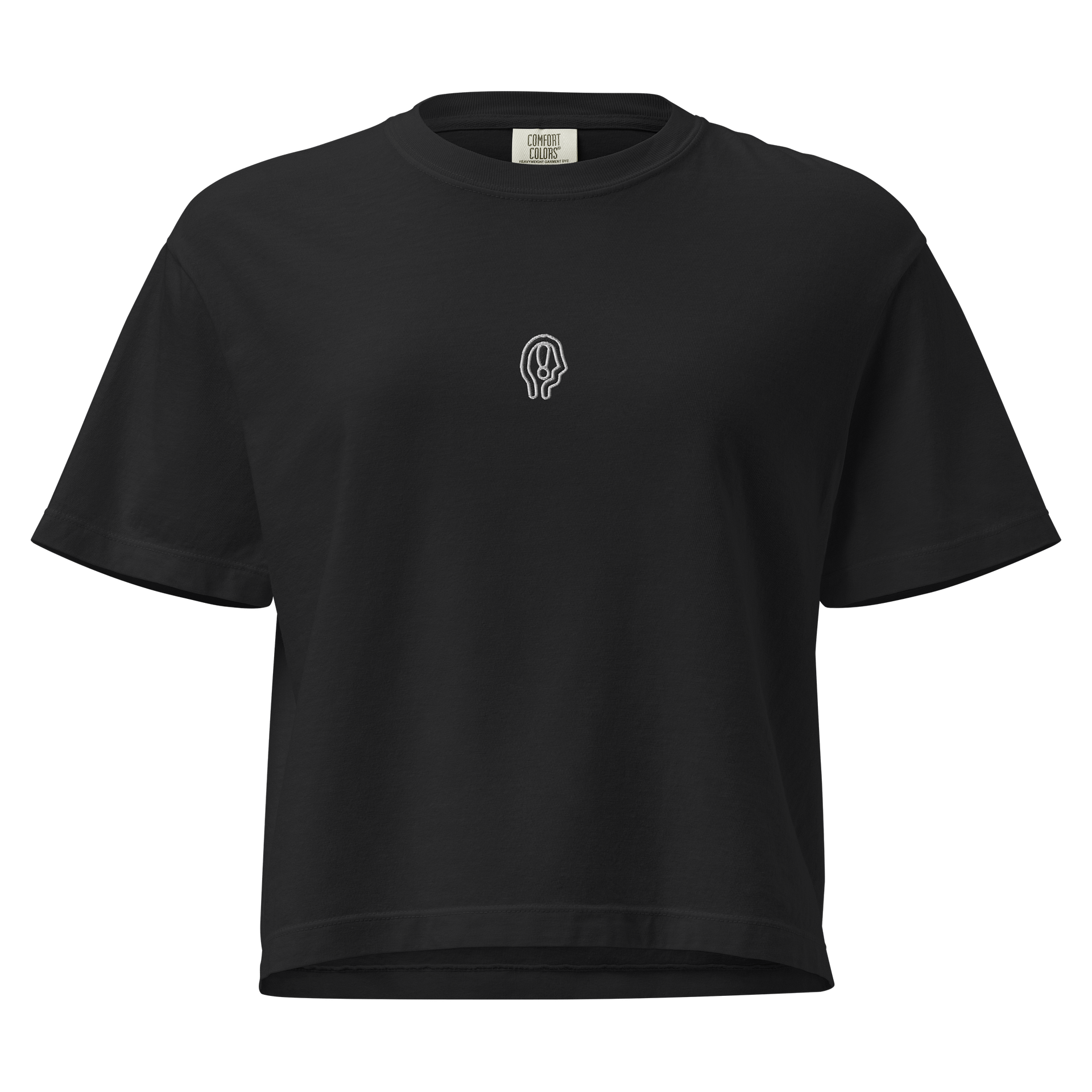 EXCLAIMING MENTALLY lined logo women's boxy tee product image (2)