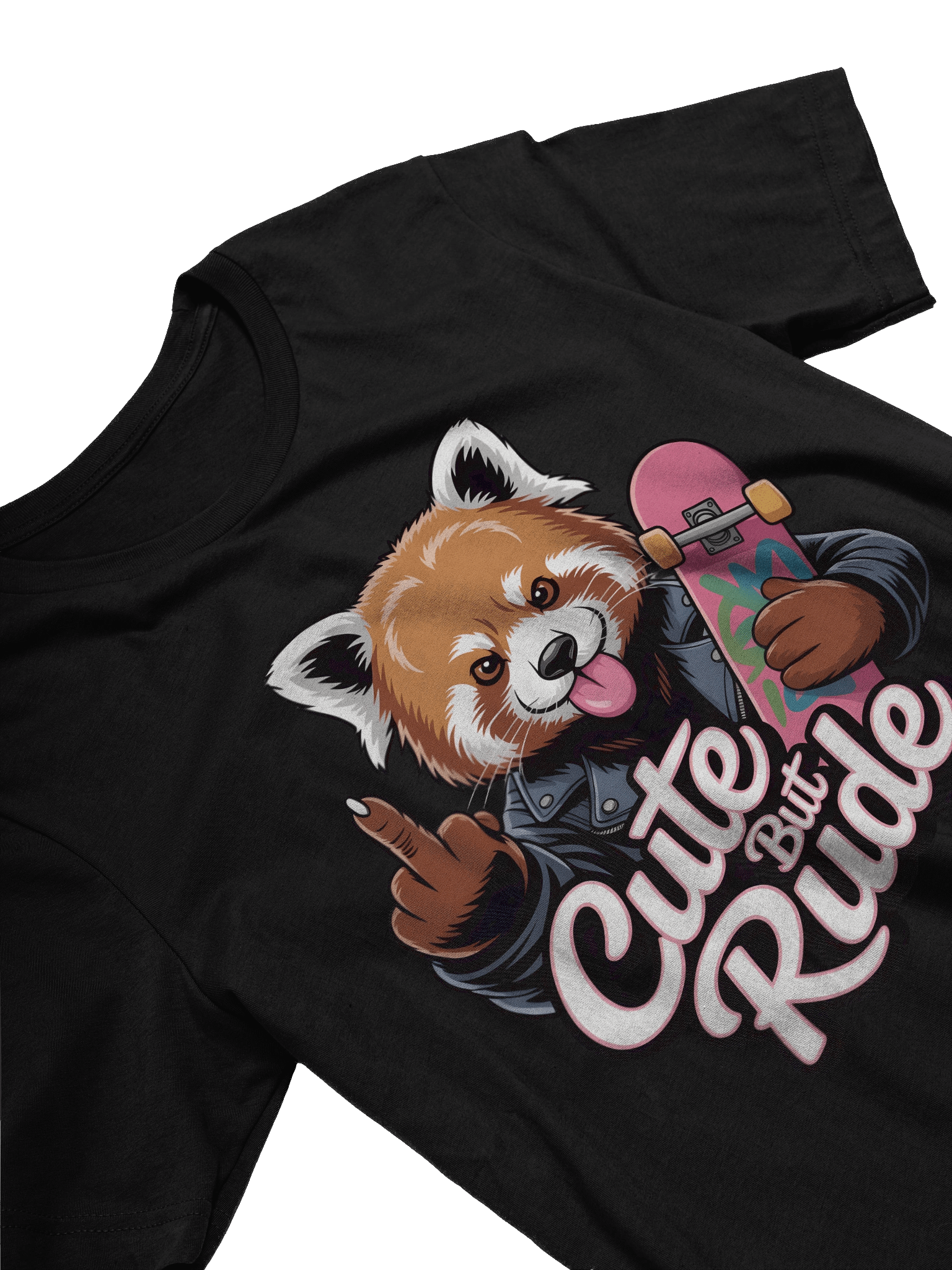 Cute But Rude Red Panda Skateboarder T-Shirt product image (22)