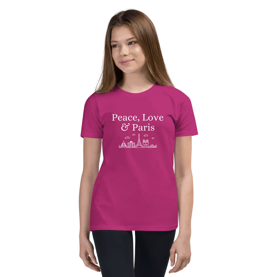 Peace, Love and Paris with Monuments Youth T-Shirt product image (2)