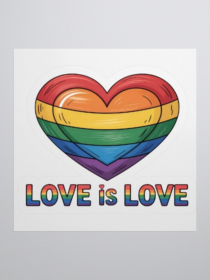 Love is Love Pride Sticker - Rainbow Heart Design product image (2)