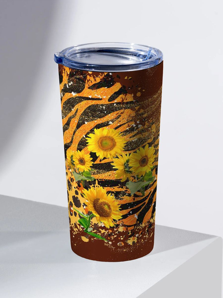sunflower animal print Stainless Steel Tumbler gift for nature lovers entertainers product image (2)