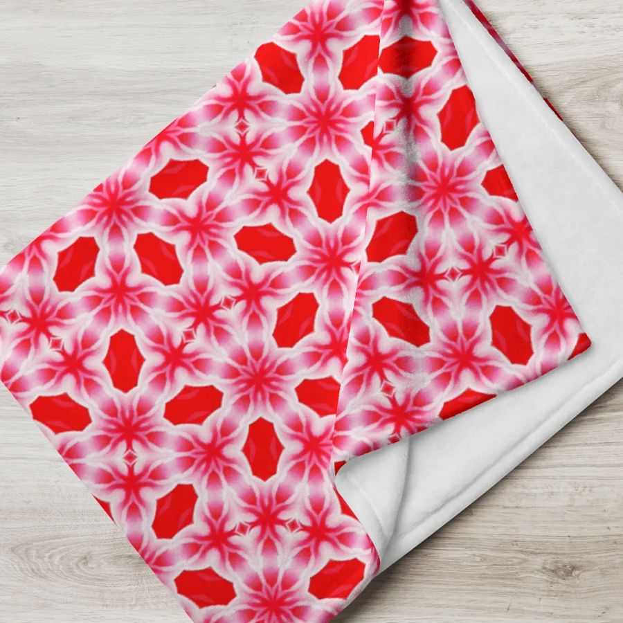 Red & White Snowflake Throw Blanket product image (7)