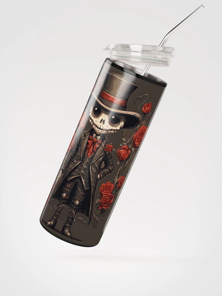 Gothic Romance: Skeleton & Roses Stainless Steel Tumbler for Valentine's product image (2)