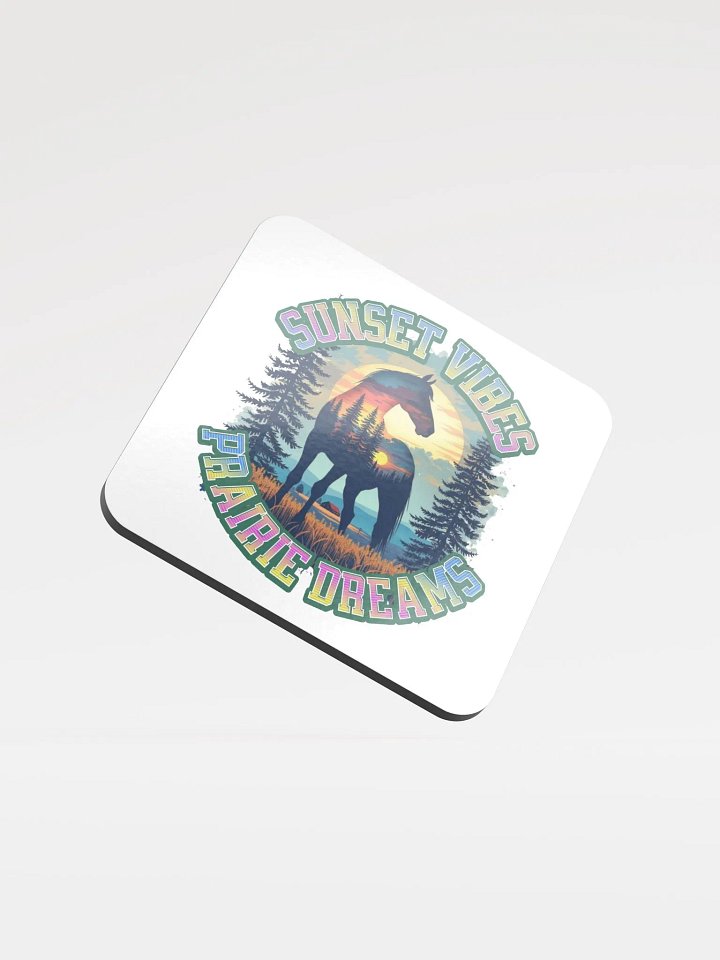 Sunset Vibes Prairie Dreams Horse Silhouette Cork Coaster product image (2)