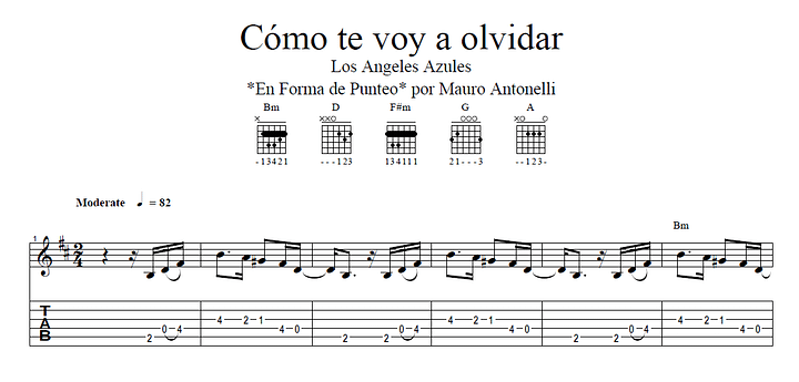 Cómo te voy a olvidar - Partitura + Tabs + Acordes + Pista product image (1)